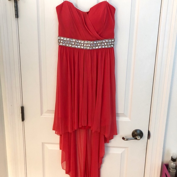 b darlin red high low dress